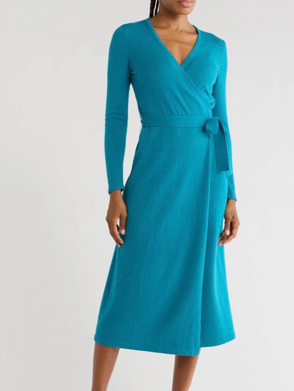 Diane von Furstenberg Astrid Wool & Cashmere Wrap Dress Medium